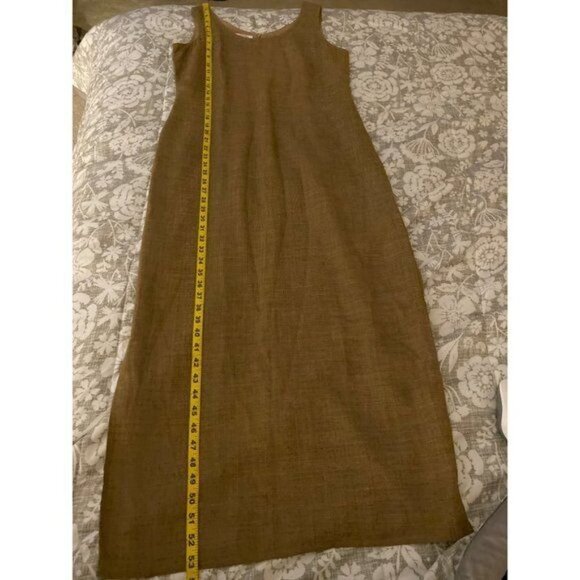 Talbots Women’s Vintage Linen Blend Maxi Dress & Jacket 10 Tan Brown Lightweight - Picture 8 of 12